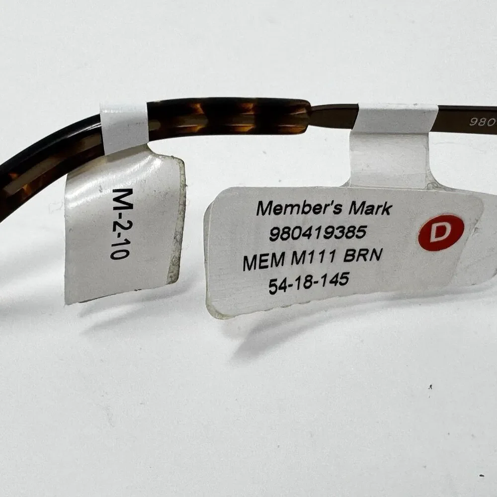 Member’s Mark M111 BRN Brown Semi Rimless Eyeglass Frames 54-18-145